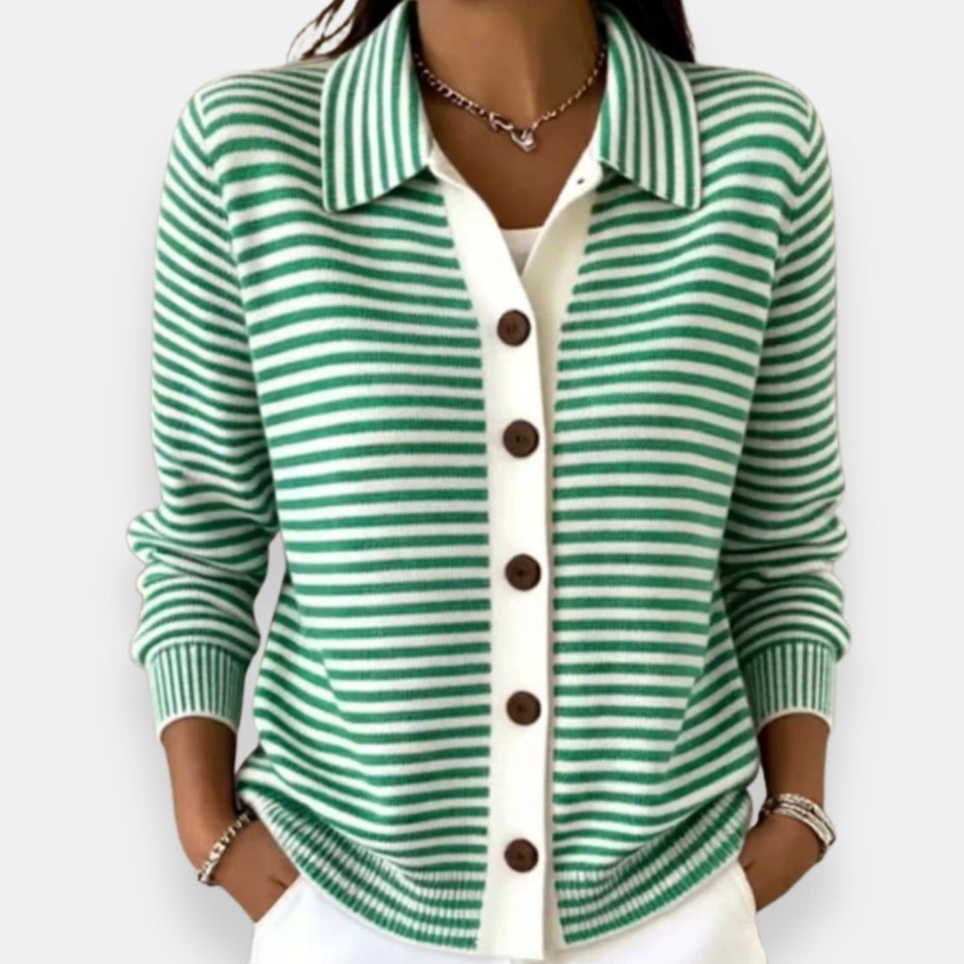 Nola | Cardigan a righe con bottoni per donna