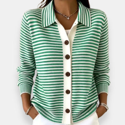 Nola | Cardigan a righe con bottoni per donna