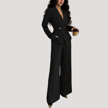 Eliane | Completo Donna Formale con Blazer e Pantaloni Larghi