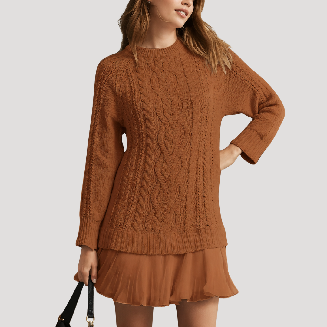 Naomi | Abito Mini Donna in Maglia Torcigliata con Orlo Plissettato
