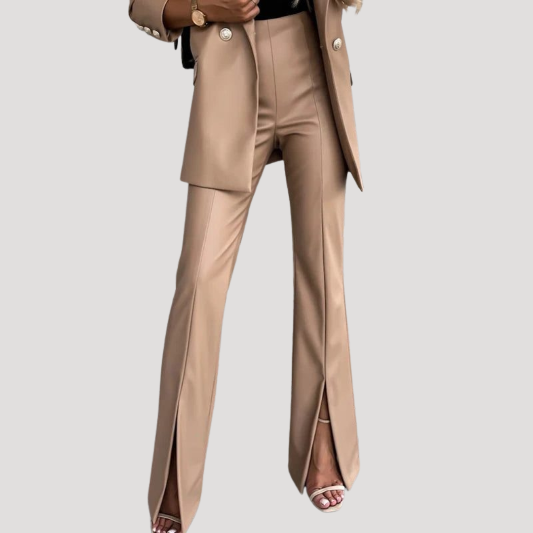 Justine | Pantaloni Svasati Donna in Similpelle con Fessure