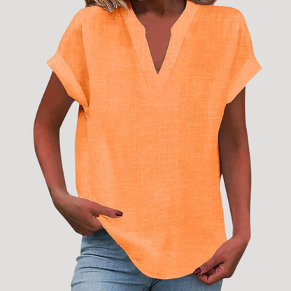 Francesca | Blusa Donna Col V Maniche Corte Casual