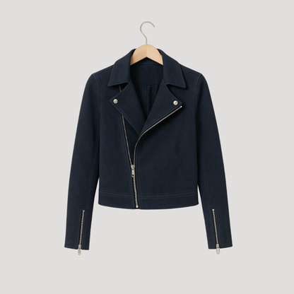 Anne Sophie | Giacca Biker Corto Donna con Zip Asimmetrica