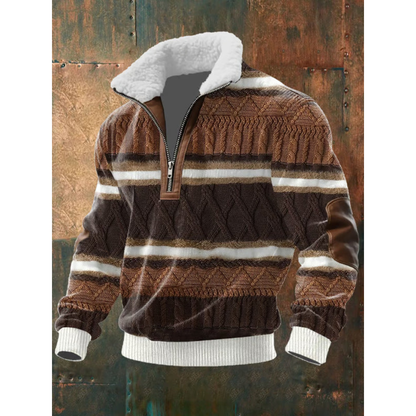 Paride | Maglione con collo alto, zip e collo in pile da uomo