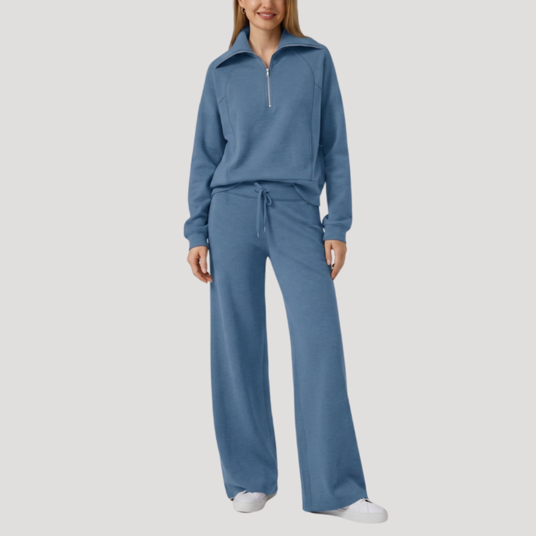 Maria Carmen | Completo Sportivo Donna Mezzo Zip con Pantaloni Larghi