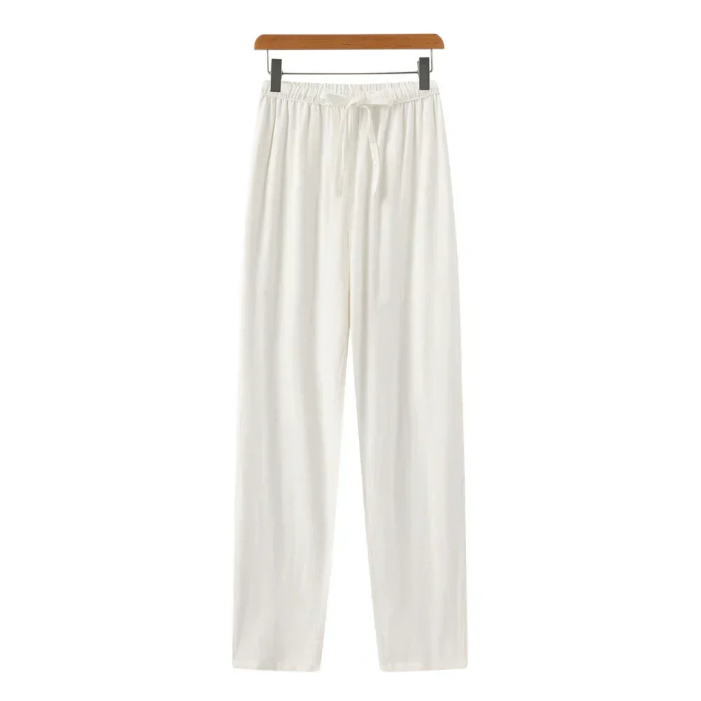 Enzo | Pantaloni a gamba dritta con coulisse e vita elastica da uomo