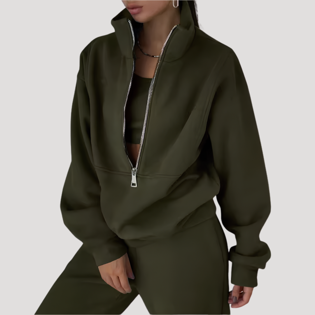 Alice | Completo Donna Felpa Mezzo Zip e Pantaloni