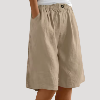 Dominique | Bermuda Donna Chic Vita Elastico Taglio Ampio