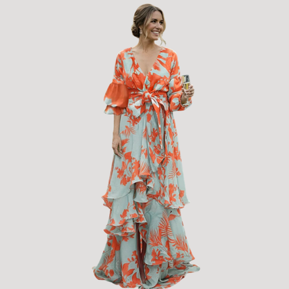 Anna | Robe Lunga Floreale Elegante Donna Per Matrimonio