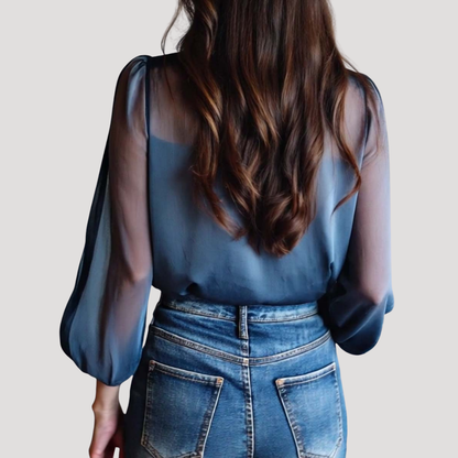 Emily | Blusa Donna Chic Stampa Floreale Maniche Lunghe