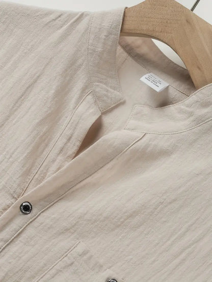 Giorgio | Camicia henley a maniche corte con taschino da uomo