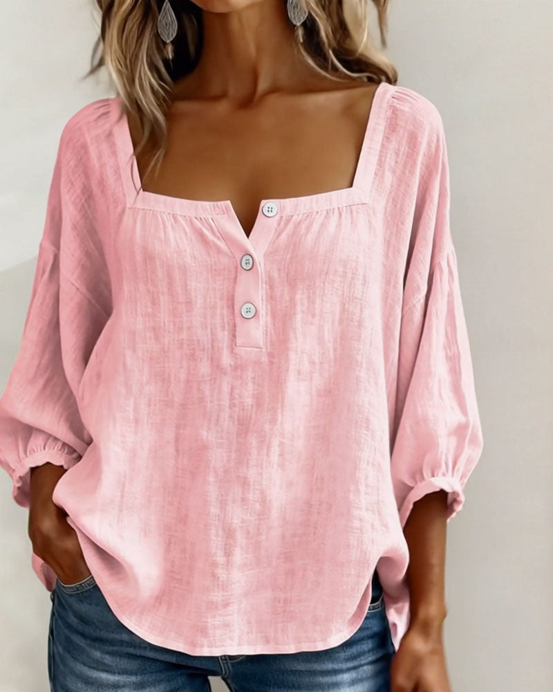 Isotta | Blusa scollo quadrato maniche a lanterna per donna