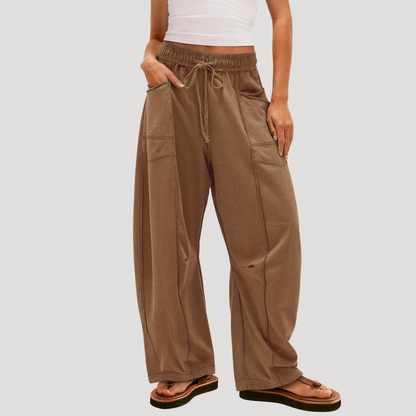 Charline | Pantaloni cargo ampi e leggeri da donna con vita elastica