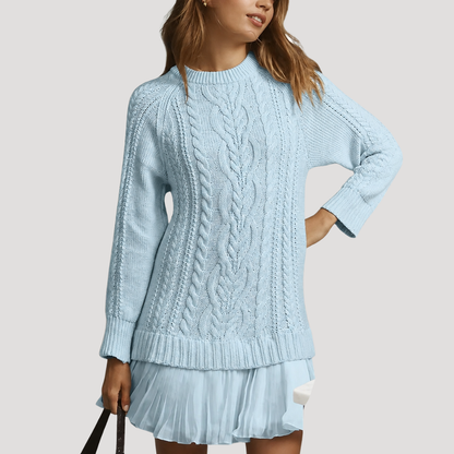 Naomi | Abito Mini Donna in Maglia Torcigliata con Orlo Plissettato