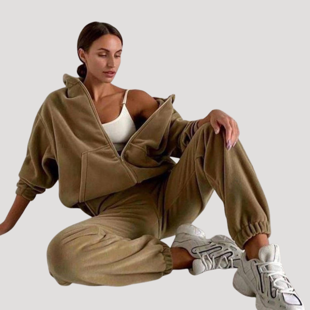 Teresa | Completo Coordinato Donna Felpa con Cappuccio Zip e Pantaloni Jogging