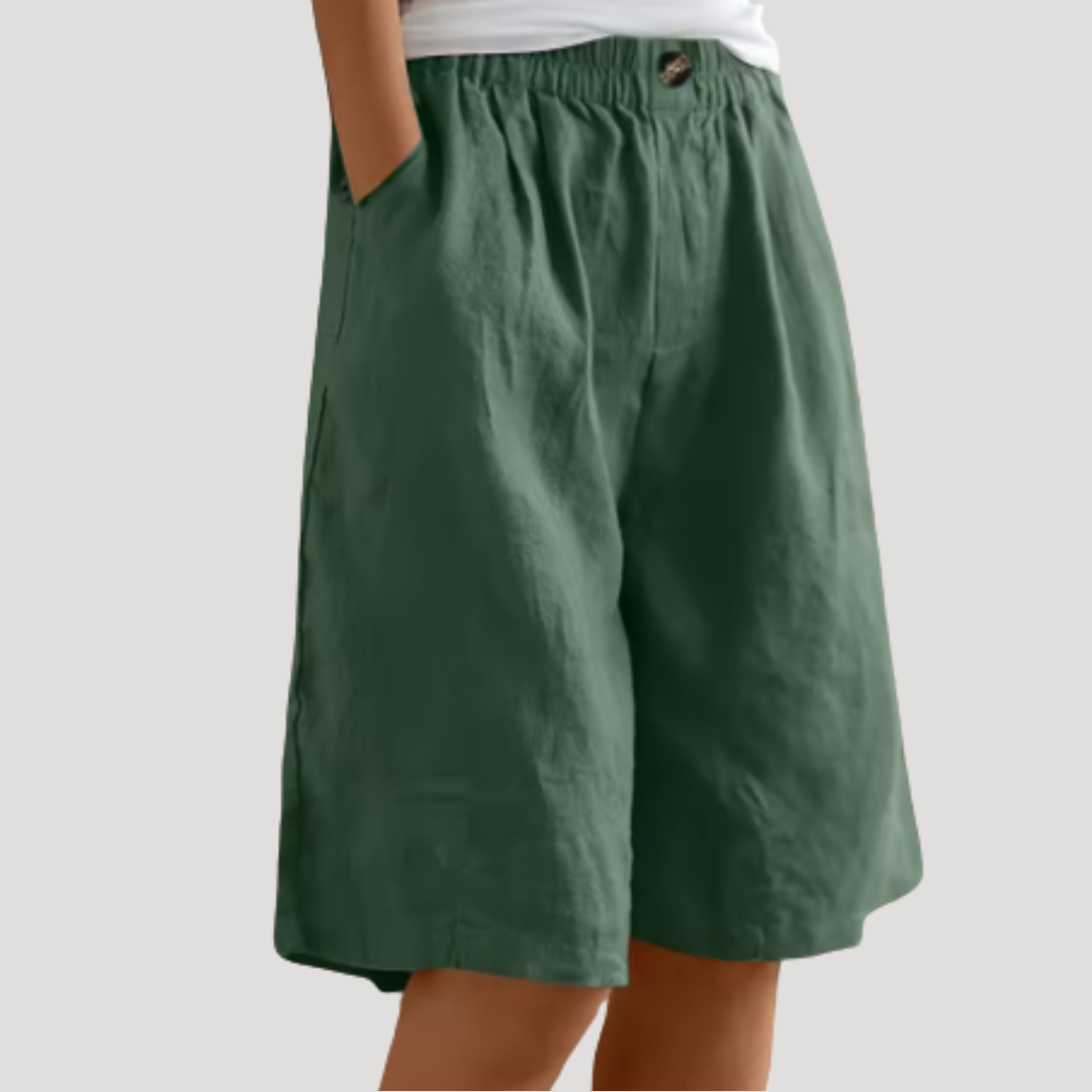 Dominique | Bermuda Donna Chic Vita Elastico Taglio Ampio