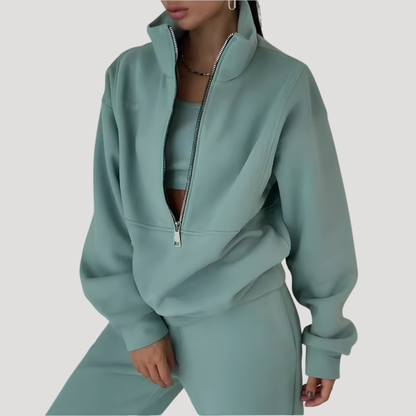 Alice | Completo Donna Felpa Mezzo Zip e Pantaloni