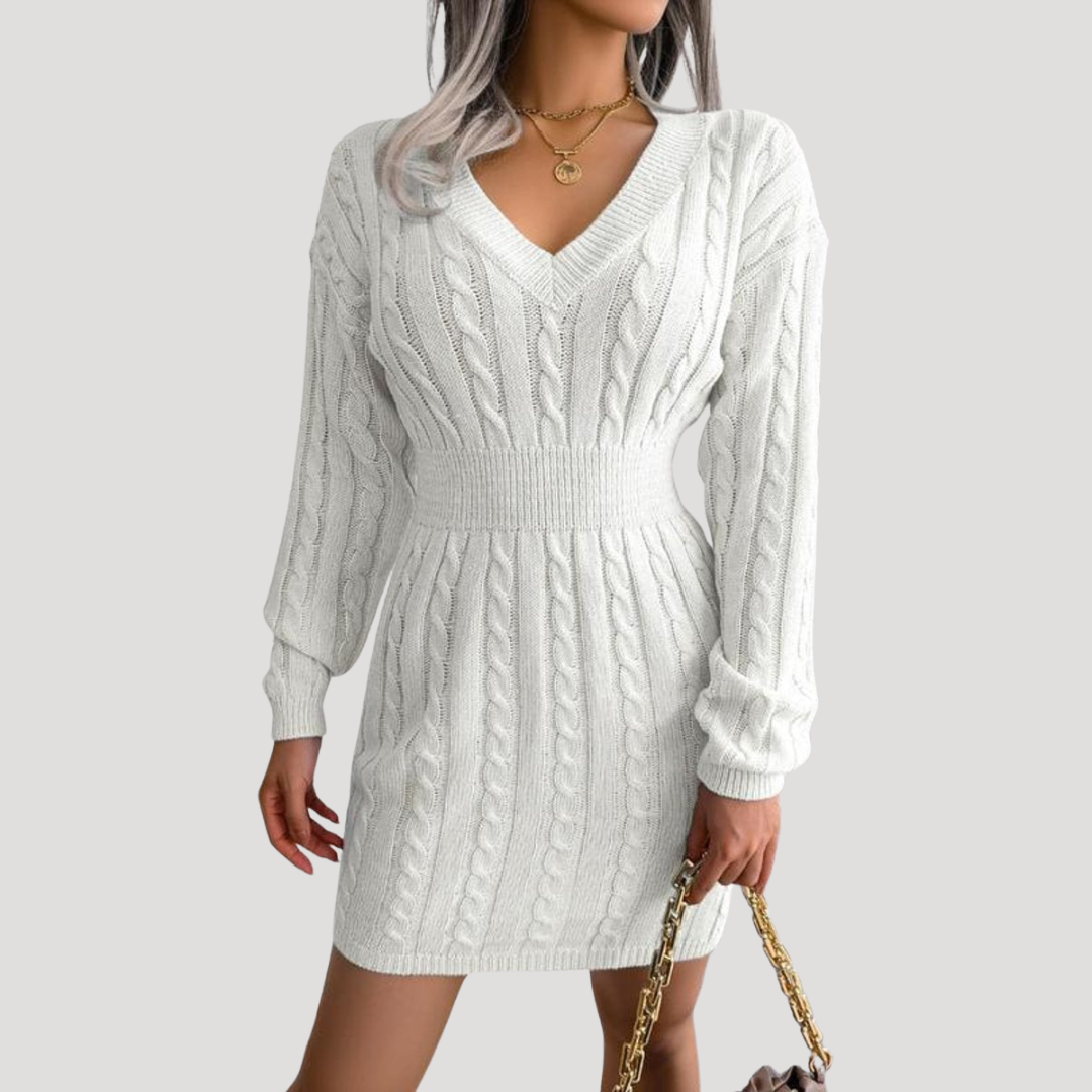 Esther | Abito Midi Donna in Maglia Taglio Svasato Maniche Lunghe