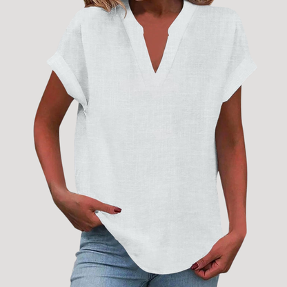 Francesca | Blusa Donna Col V Maniche Corte Casual