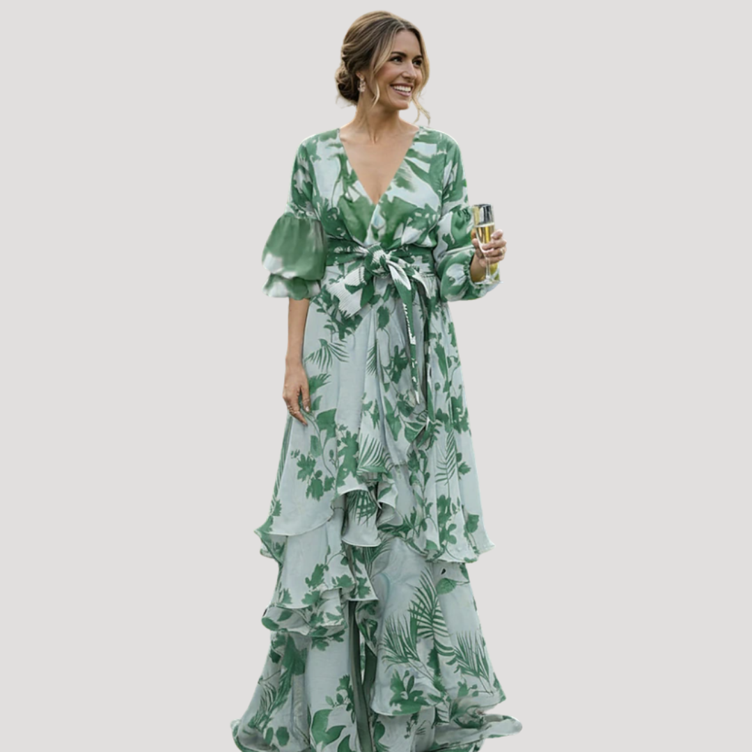 Anna | Robe Lunga Floreale Elegante Donna Per Matrimonio