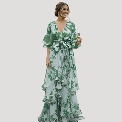Anna | Robe Lunga Floreale Elegante Donna Per Matrimonio