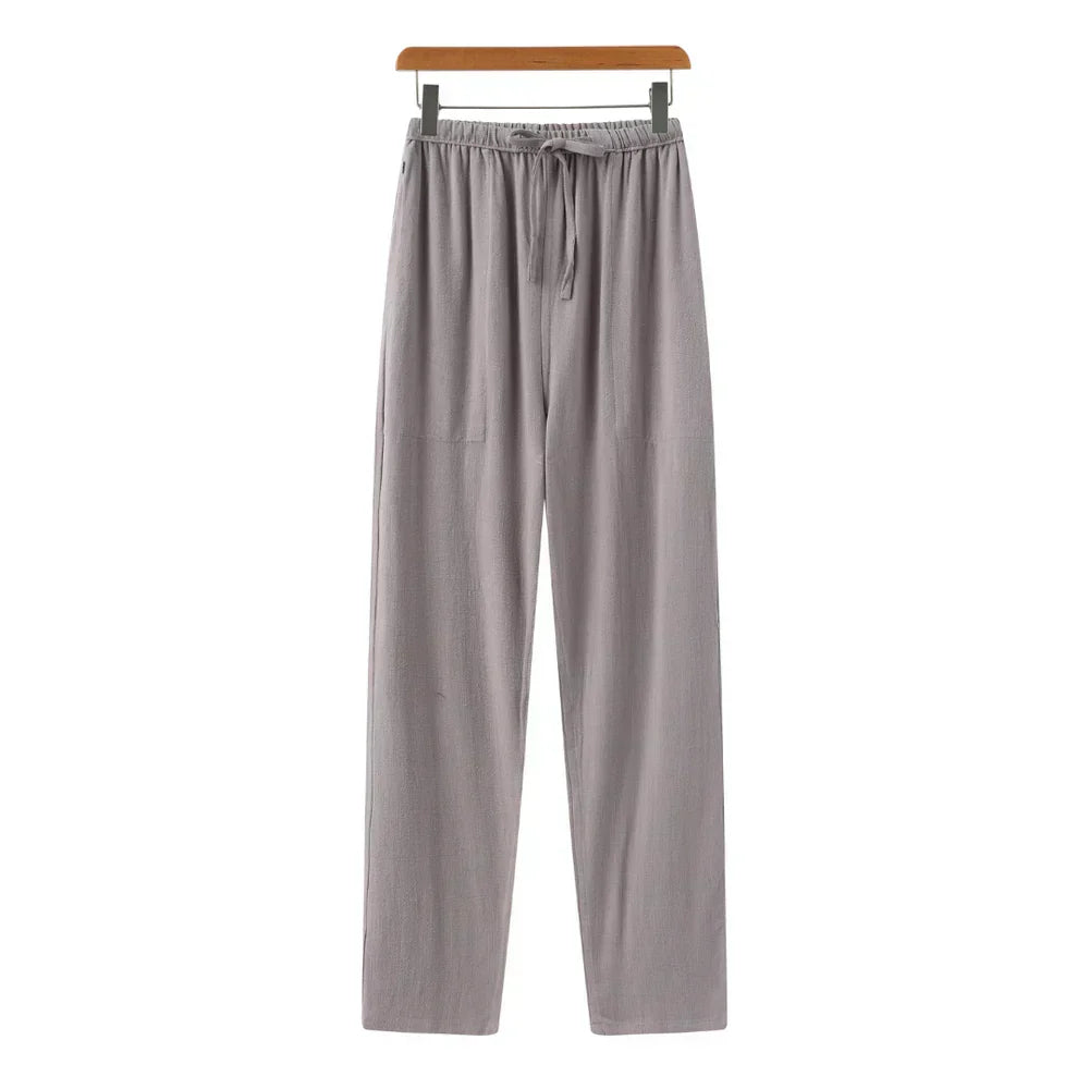 Enzo | Pantaloni a gamba dritta con coulisse e vita elastica da uomo