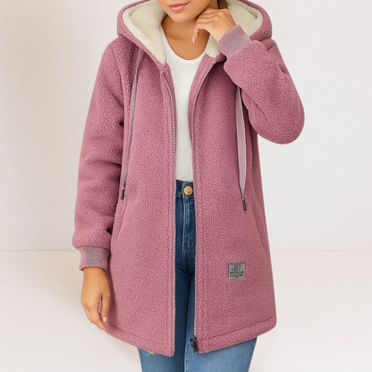 Phoebe | Giacca in pile con cappuccio e zip per donna