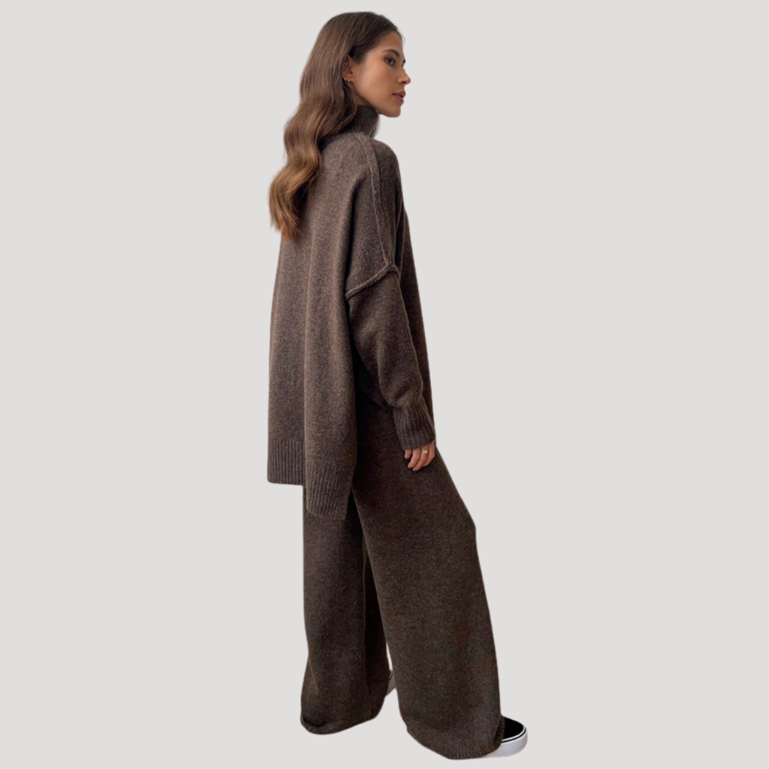 Gina | Completo Donna in Maglia Pullover Oversize e Pantaloni Larghi