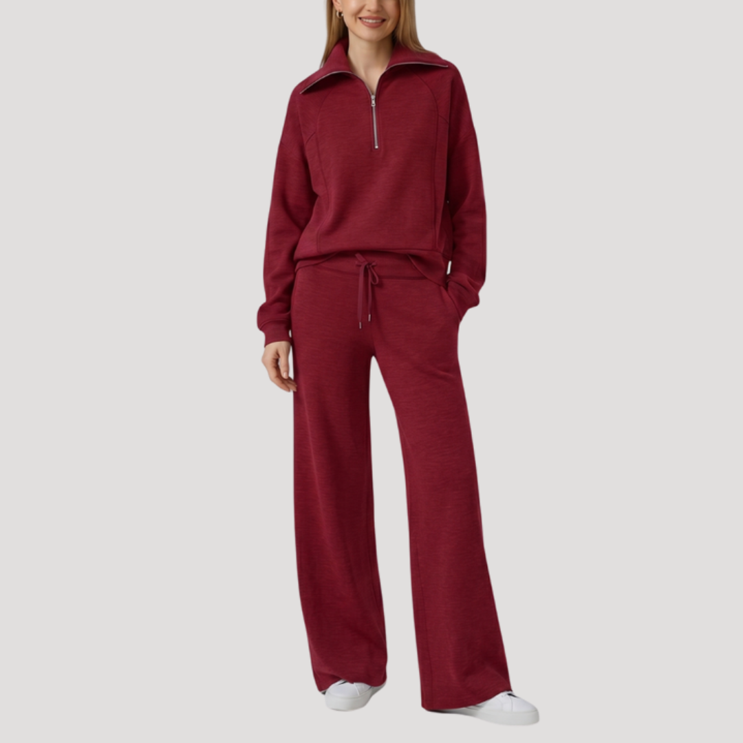 Maria Carmen | Completo Sportivo Donna Mezzo Zip con Pantaloni Larghi