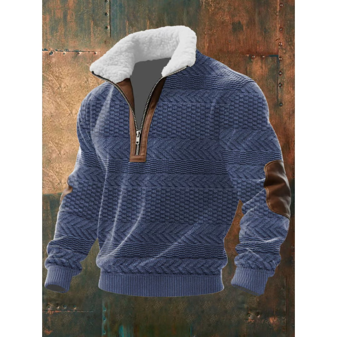 Paride | Maglione con collo alto, zip e collo in pile da uomo