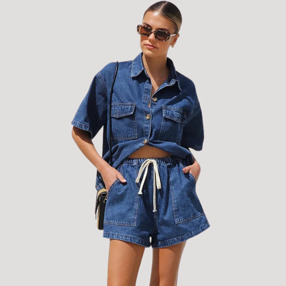 Agnese | Completo Denim Donna Corto Estate