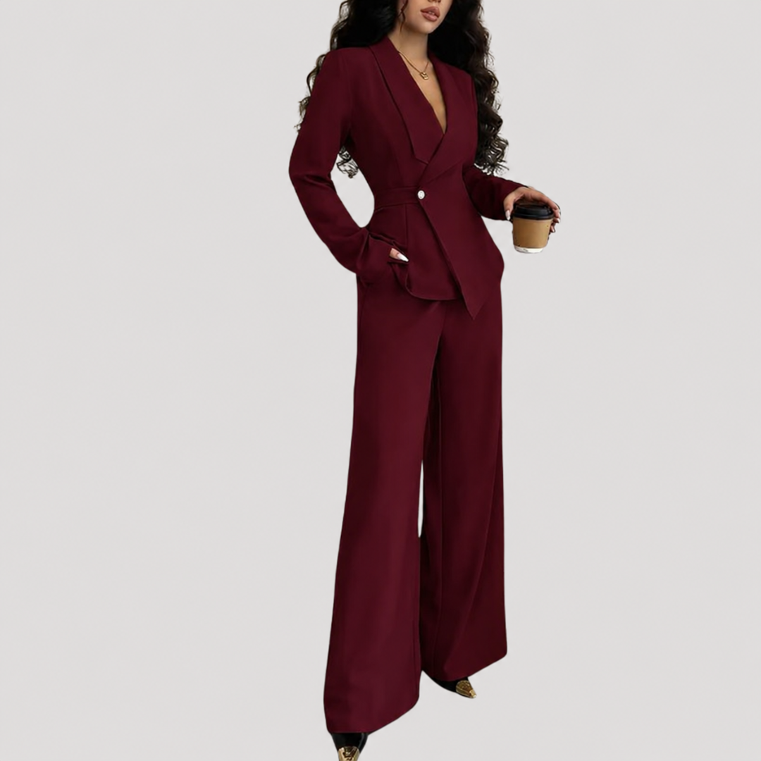 Eliane | Completo Donna Formale con Blazer e Pantaloni Larghi