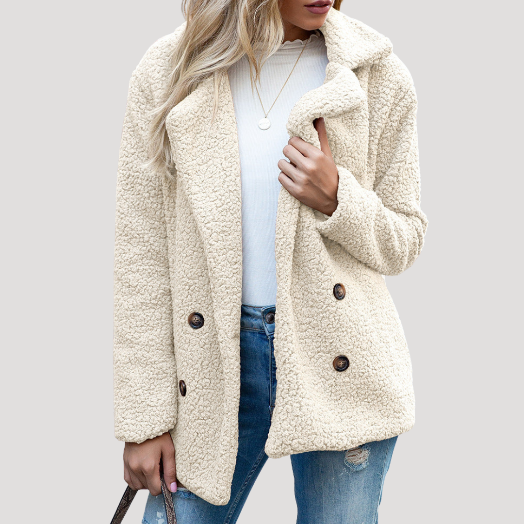 Tina | Cappotto Teddy Donna Testurizzato con Collo Revers