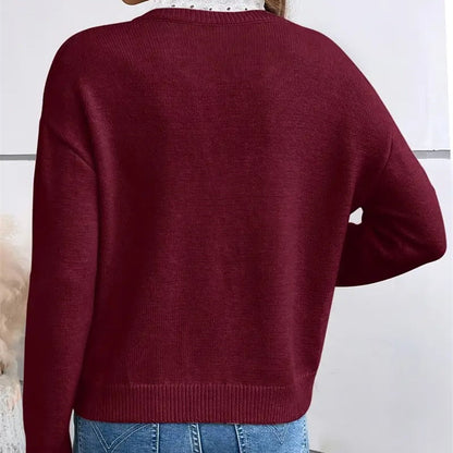 Rosie | Maglione con scollo a V e inserto in pizzo per donna