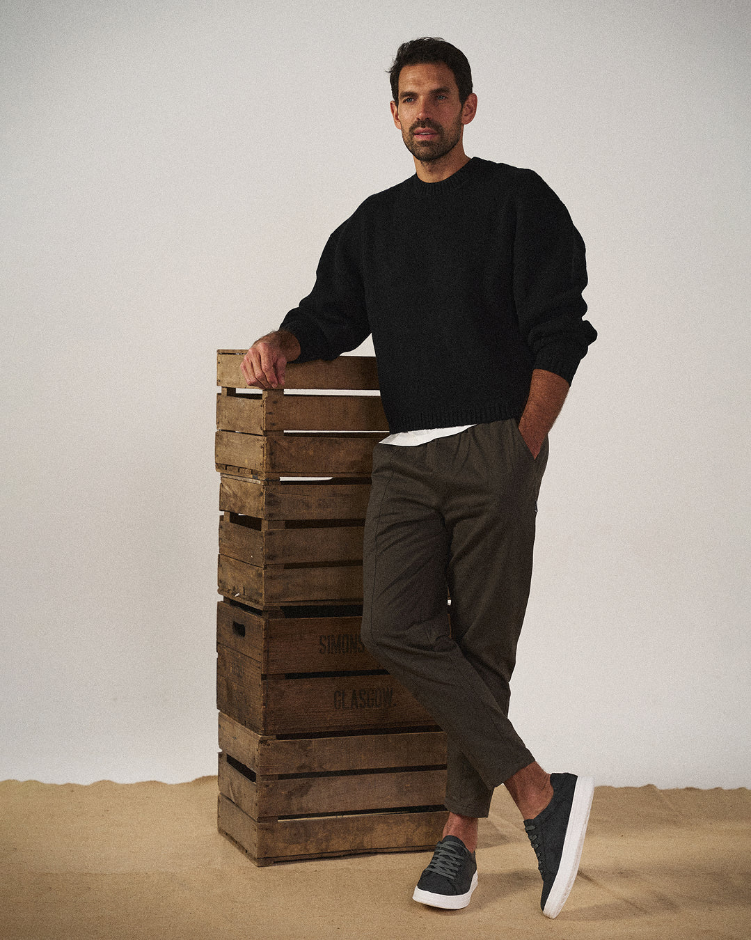 Fernando | Sneakers basse con lacci e suola bianca da uomo