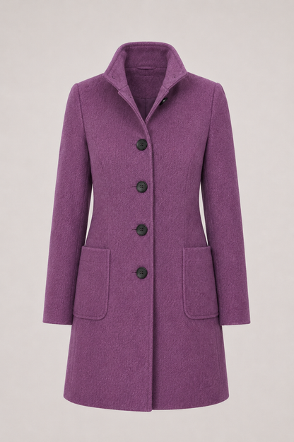 Carlina | Cappotto Classico Media Lunghezza con Colletto per Donna