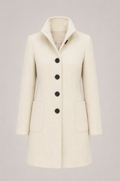 Carlina | Cappotto Classico Media Lunghezza con Colletto per Donna