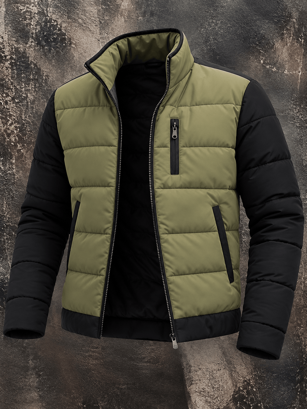 Alessandro | Giacca imbottita con zip e colletto alto da uomo
