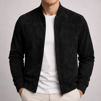 Fabrizio | Bomber in finto camoscio con zip da uomo