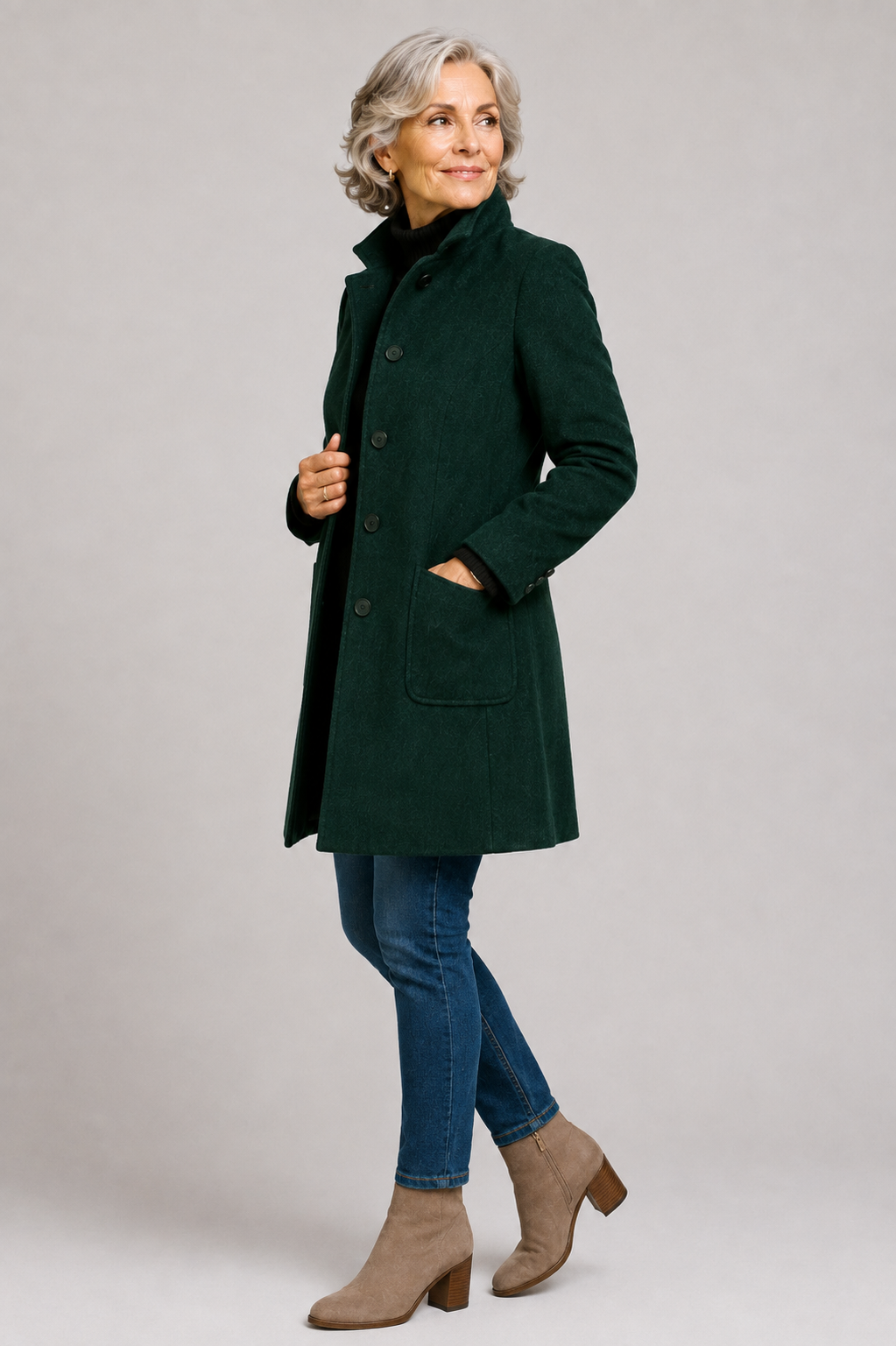 Carlina | Cappotto Classico Media Lunghezza con Colletto per Donna