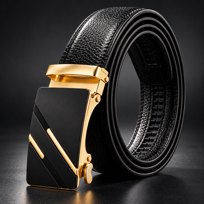 Maximo | Cintura con fibbia automatica e placca geometrica da uomo
