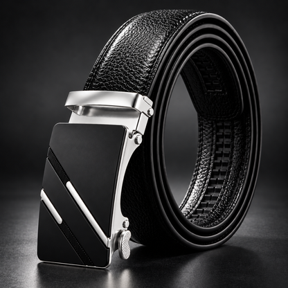 Maximo | Cintura con fibbia automatica e placca geometrica da uomo