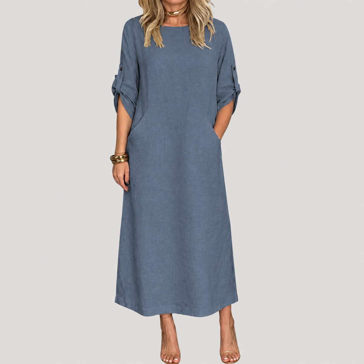 Lisa | Robe Lunga Casual Maniche Lunghe Donna