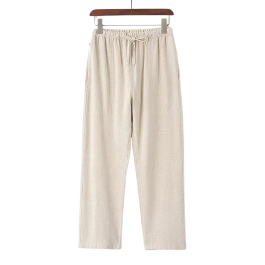 Fulvio | Pantaloni dritti con coulisse e vita elastica da uomo