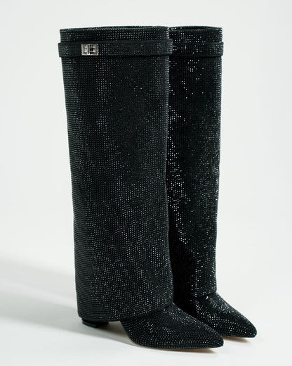 Fernanda | Stivali con paillettes e punta a stiletto per donna