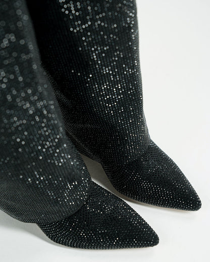 Fernanda | Stivali con paillettes e punta a stiletto per donna