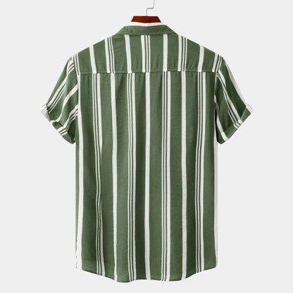 Manuel | Camicia a righe verticali a maniche corte da uomo