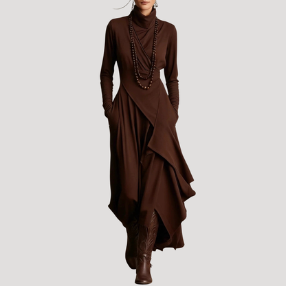 Livia | Abito lungo a maniche lunghe fluido ed elegante