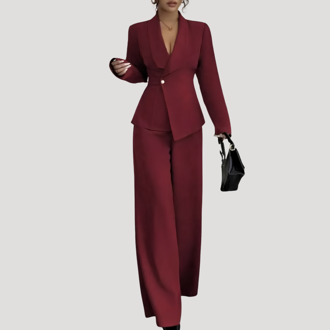 Eliane | Completo Donna Formale con Blazer e Pantaloni Larghi