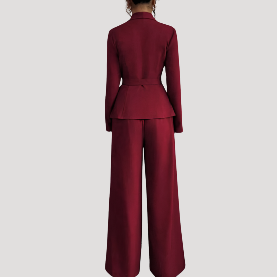Eliane | Completo Donna Formale con Blazer e Pantaloni Larghi